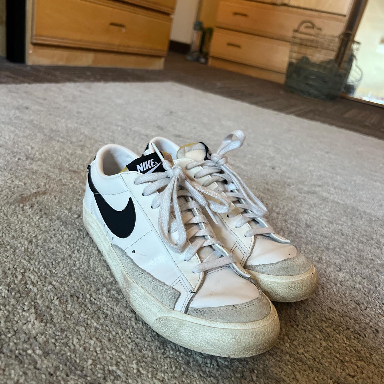 barley worn, low top nike blazers size 8 - Depop