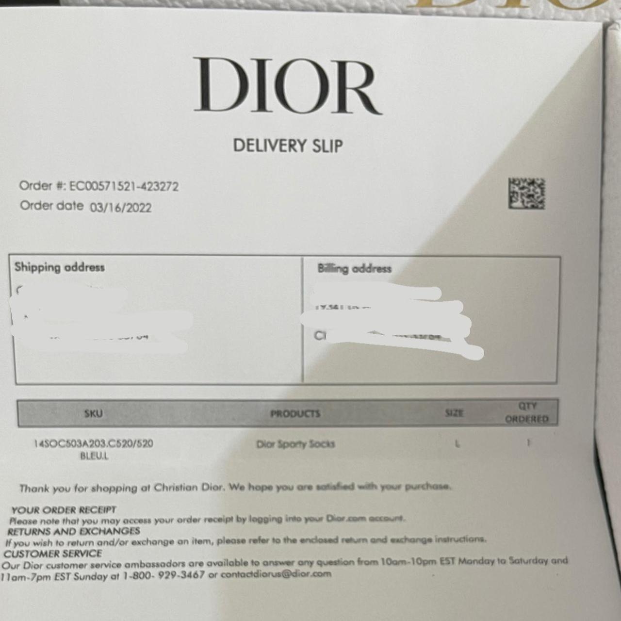 dior shoes serial number