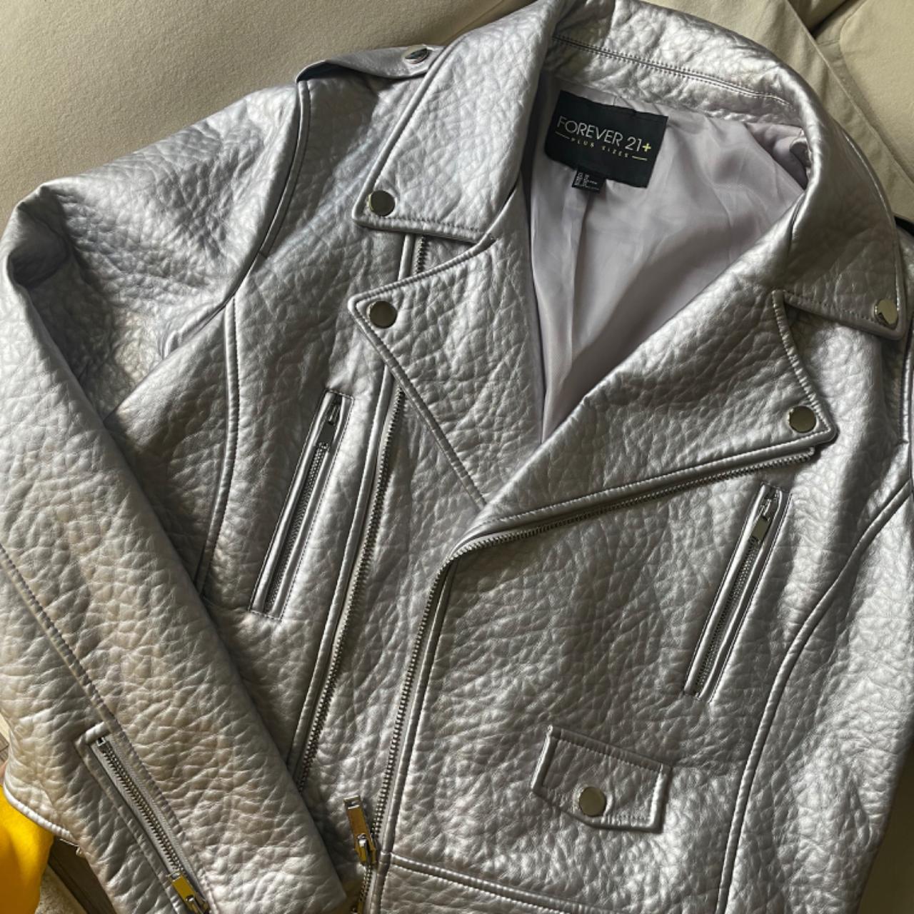 Silver leather store jacket forever 21