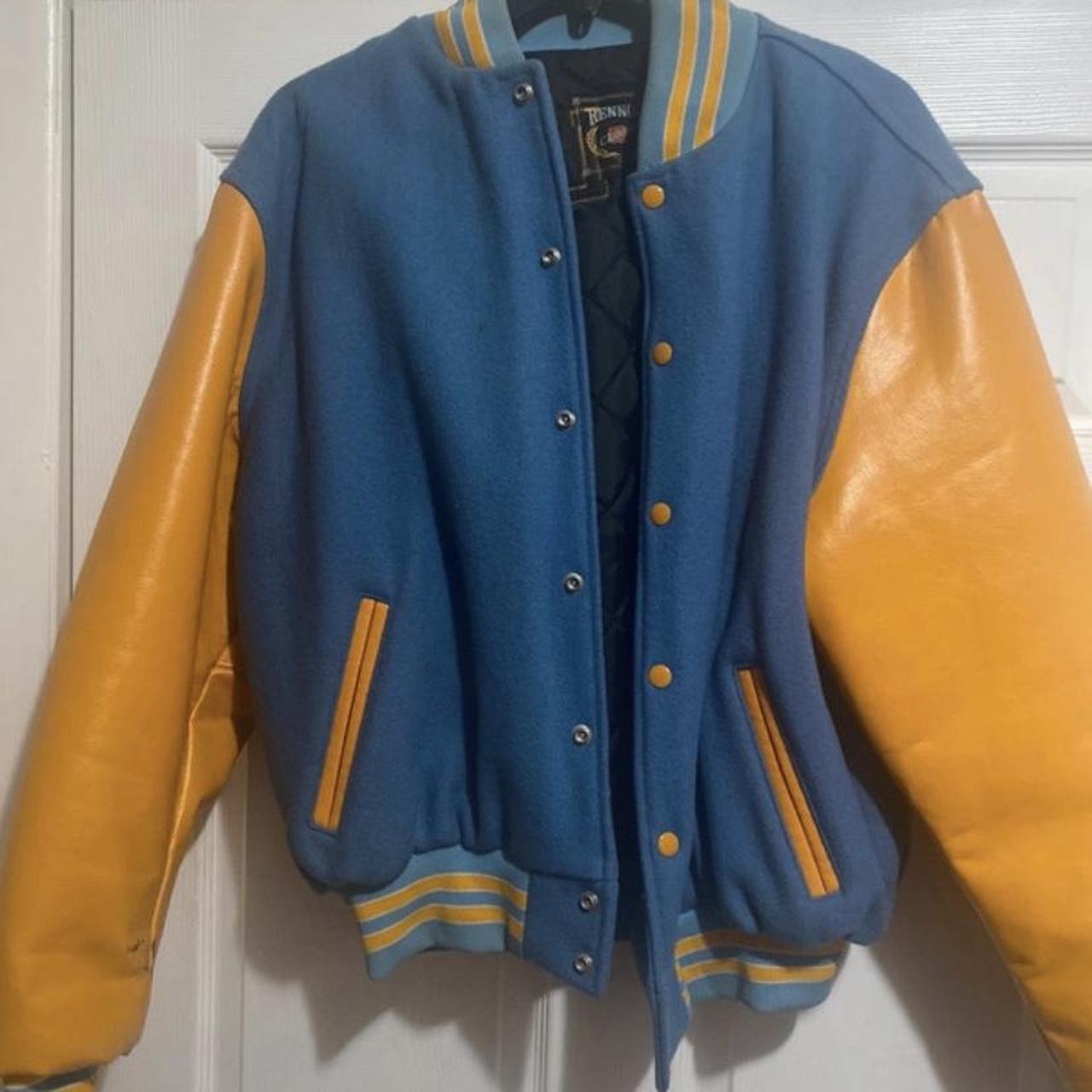 Letterman jacket outlet blue and gold