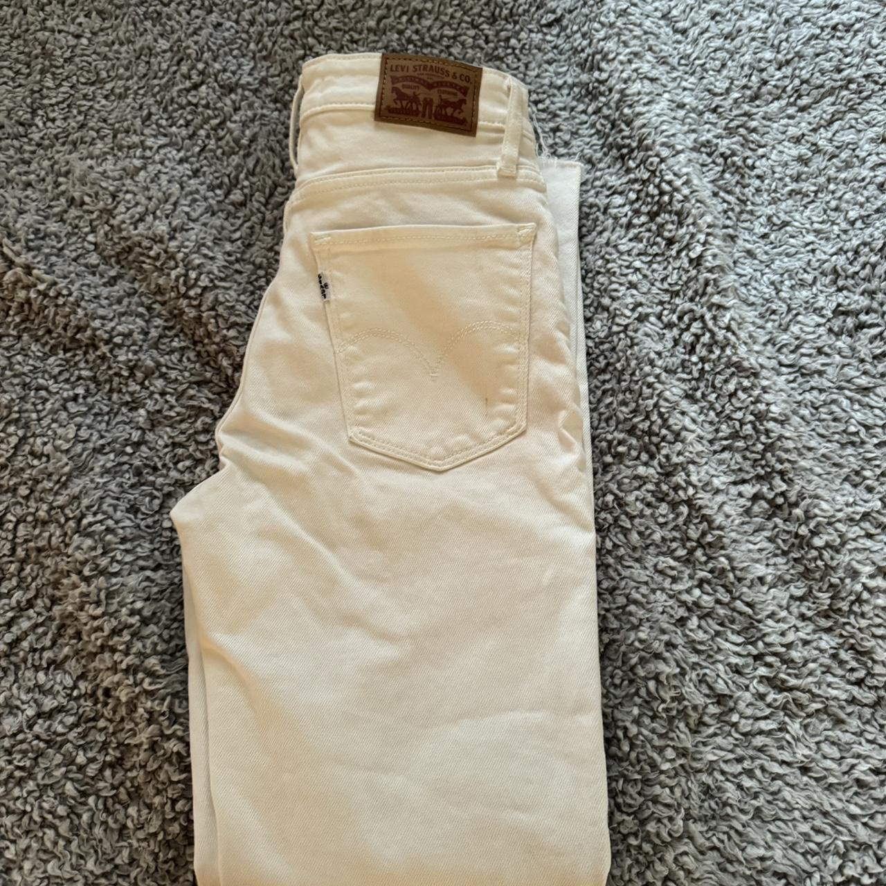 White Levi Jeans size 25 Never worn D jeanslevi Depop