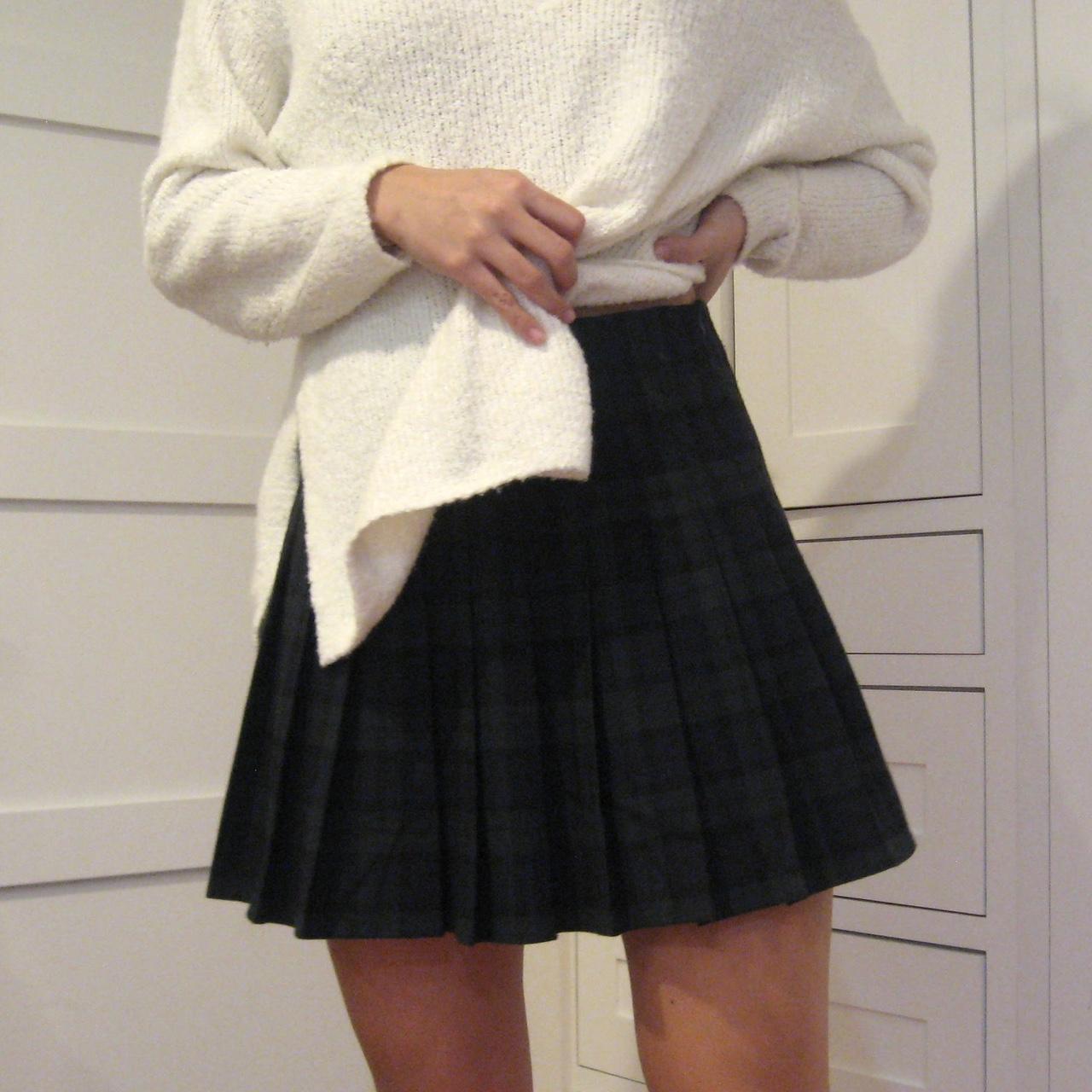 Brandy Melville Heavy Flannel Plaid Pleated School... Depop