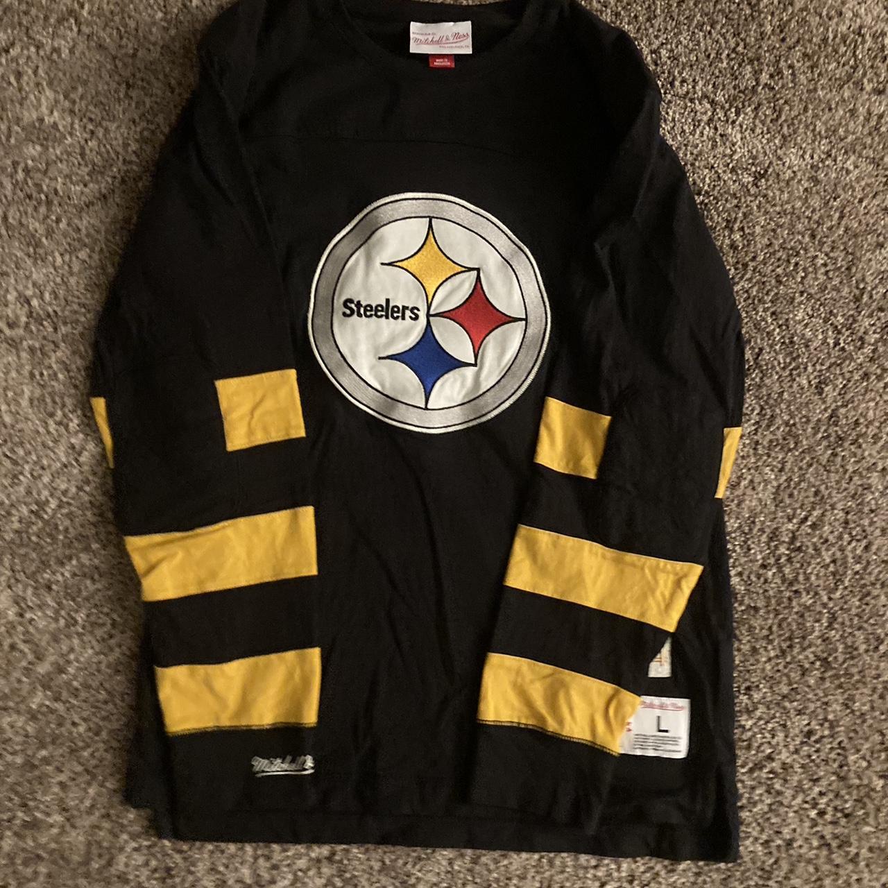 Pittsburgh Steelers Mitchell & Ness Fashion Long Sleeve T-Shirt - Black