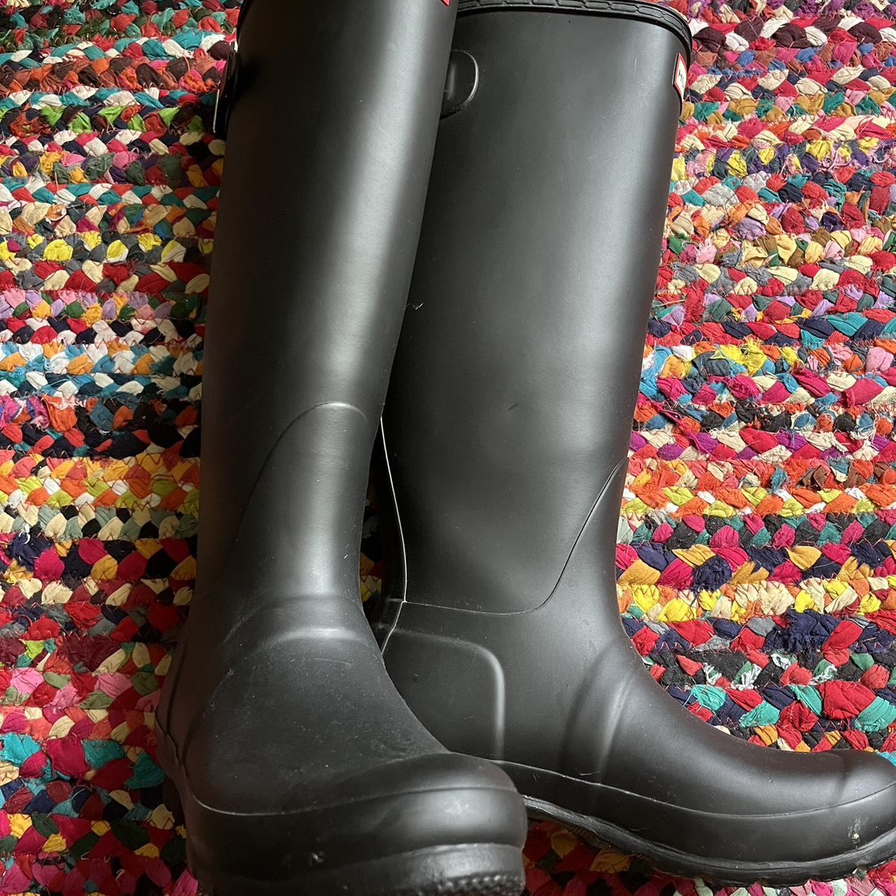 Tall black hunter boots #hunter - Depop