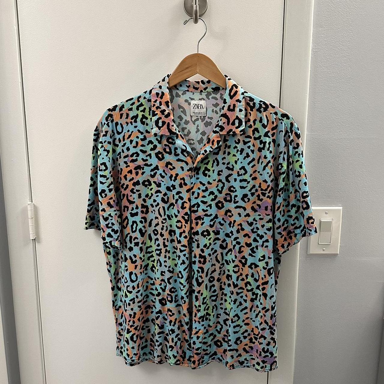 zara mens leopard print shirt