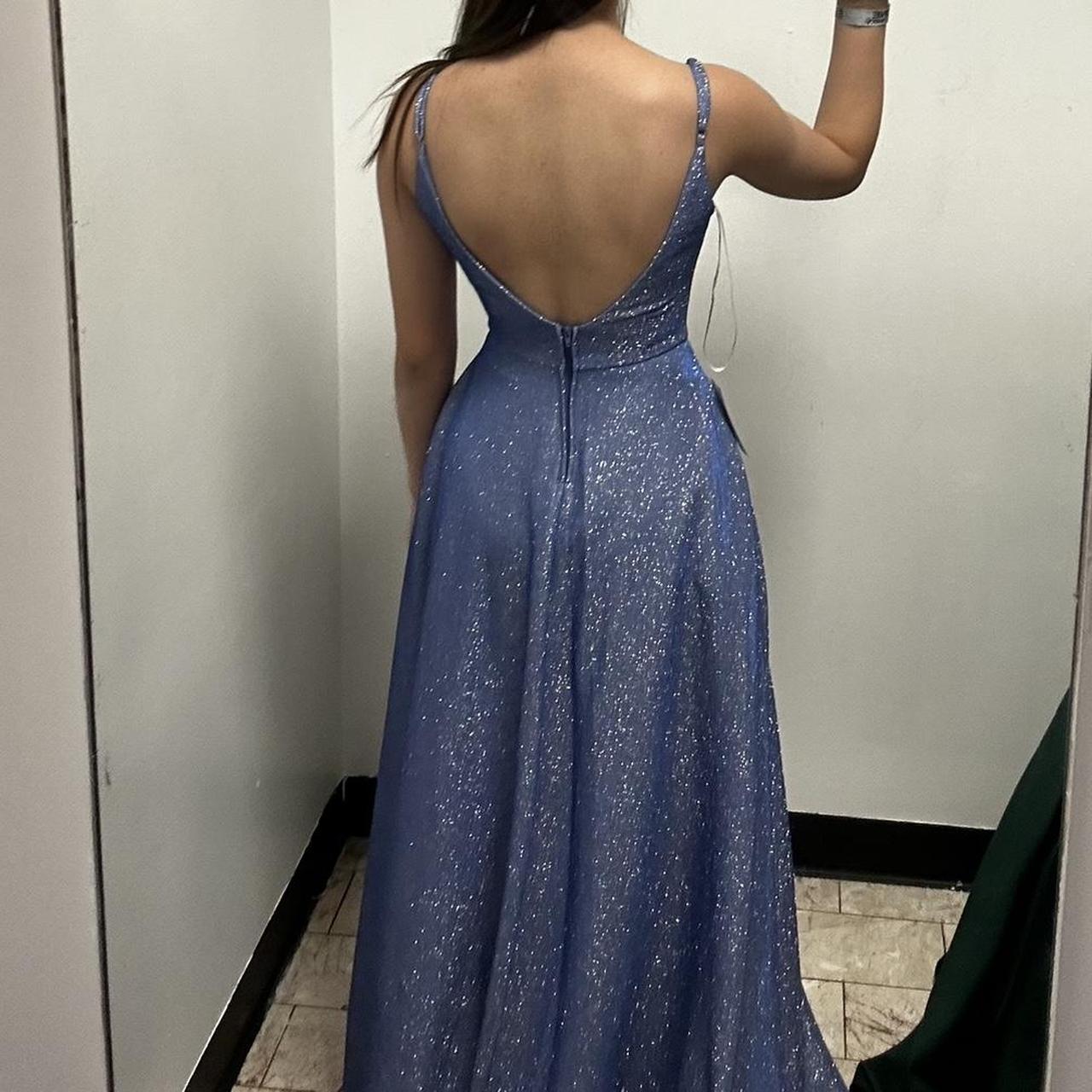 super cute blue prom dress. sparkly and enhances the... - Depop