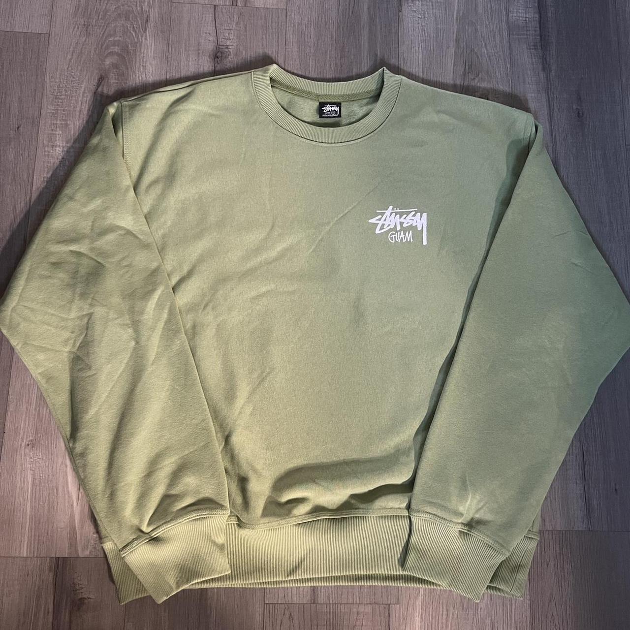 Stussy Guam Crewneck size XXL color is light green | Depop