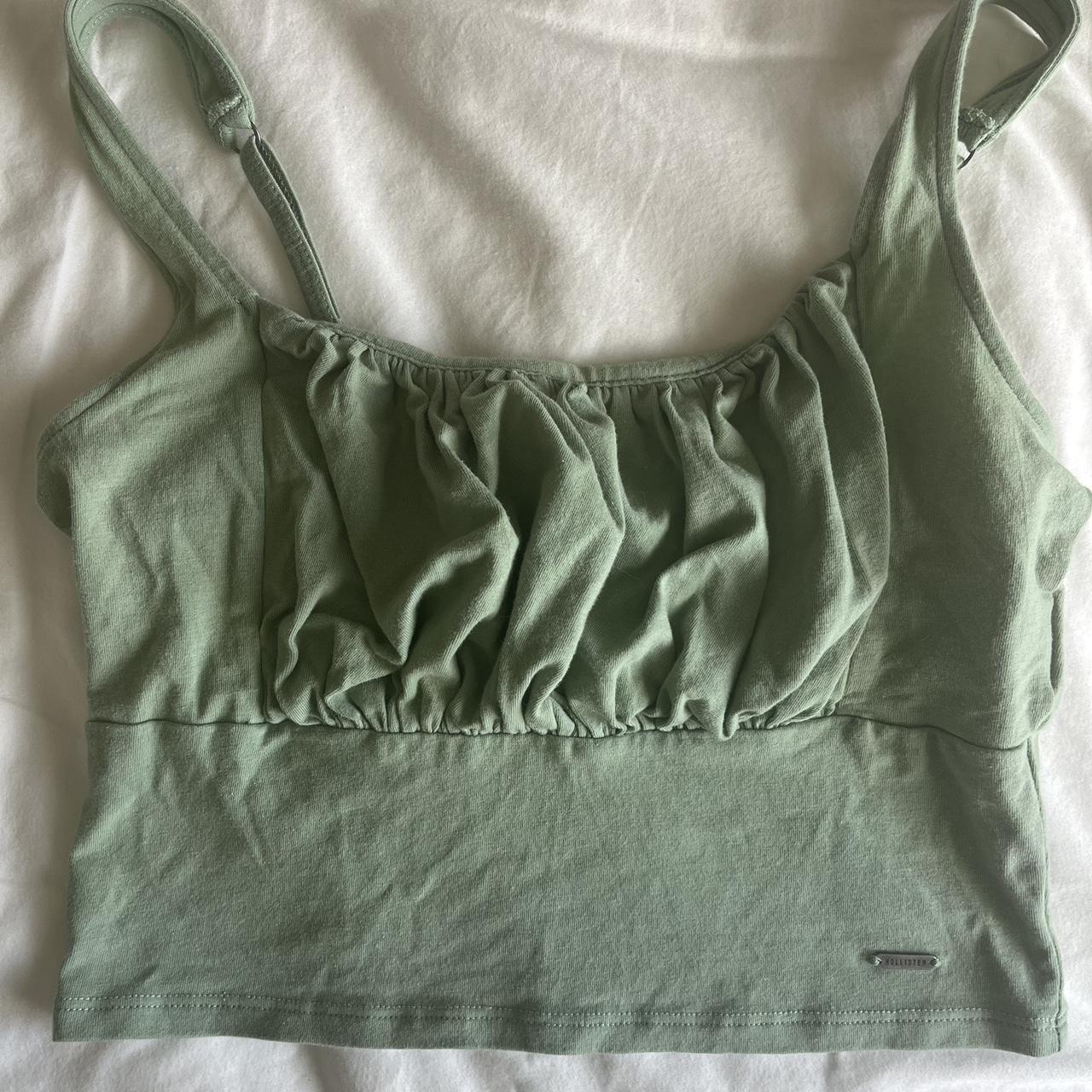 hollister sage green scrunch top sizesmall Depop