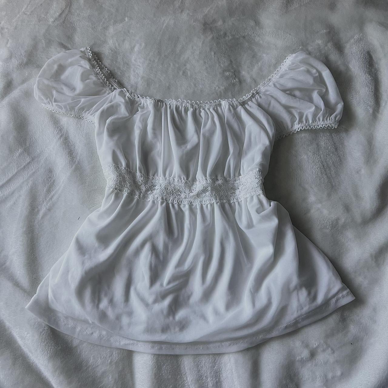 🦢 milkmaid fairycore white lace babydoll... - Depop