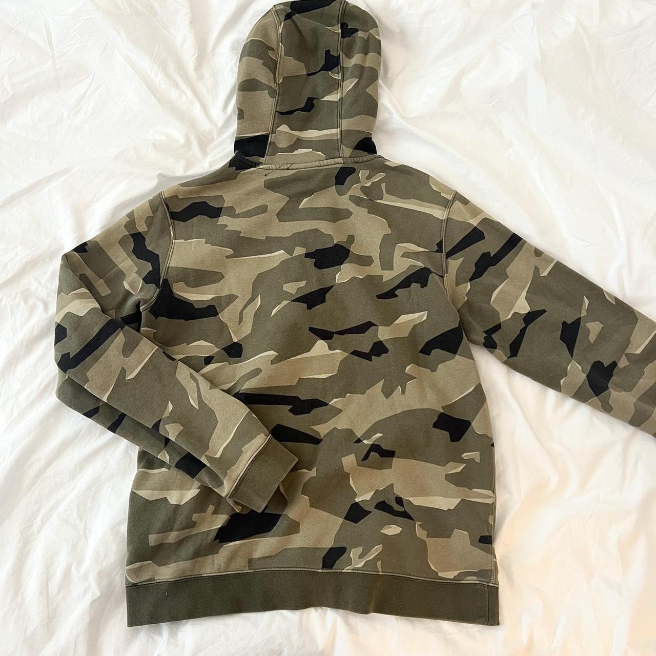 nike camo zip up zips past neck fits s better than... - Depop