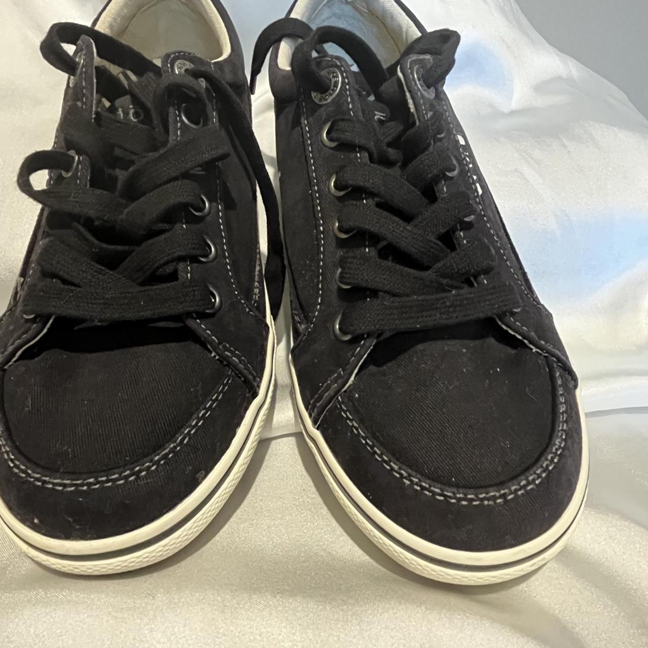 Taos Moc Star Womens 7w Black Canvas Sneakers Lace... - Depop