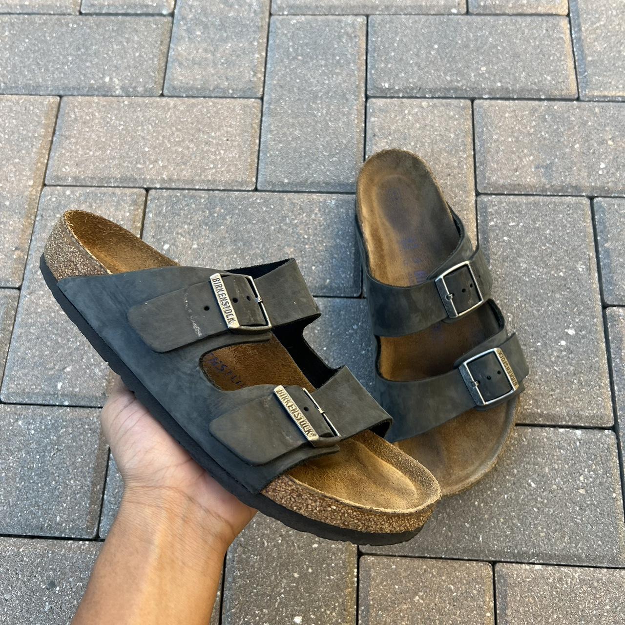 Size 41 Birkenstocks decent condition run very big... - Depop