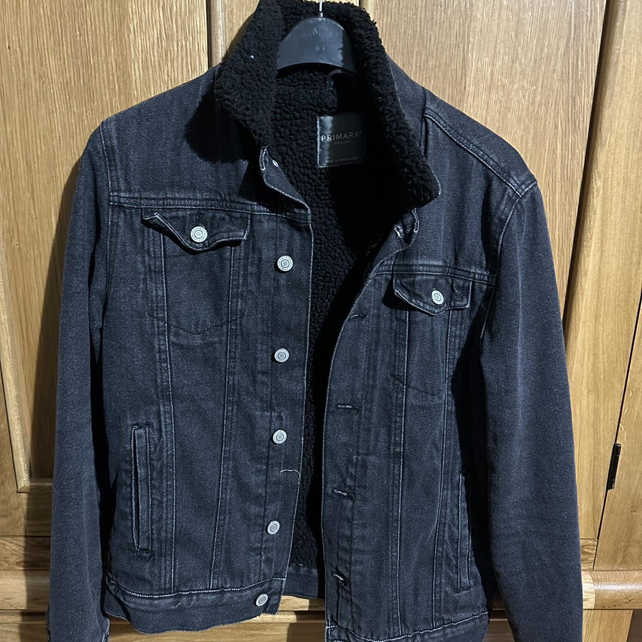 Primark denim fleeced jacket size m Worn once Depop