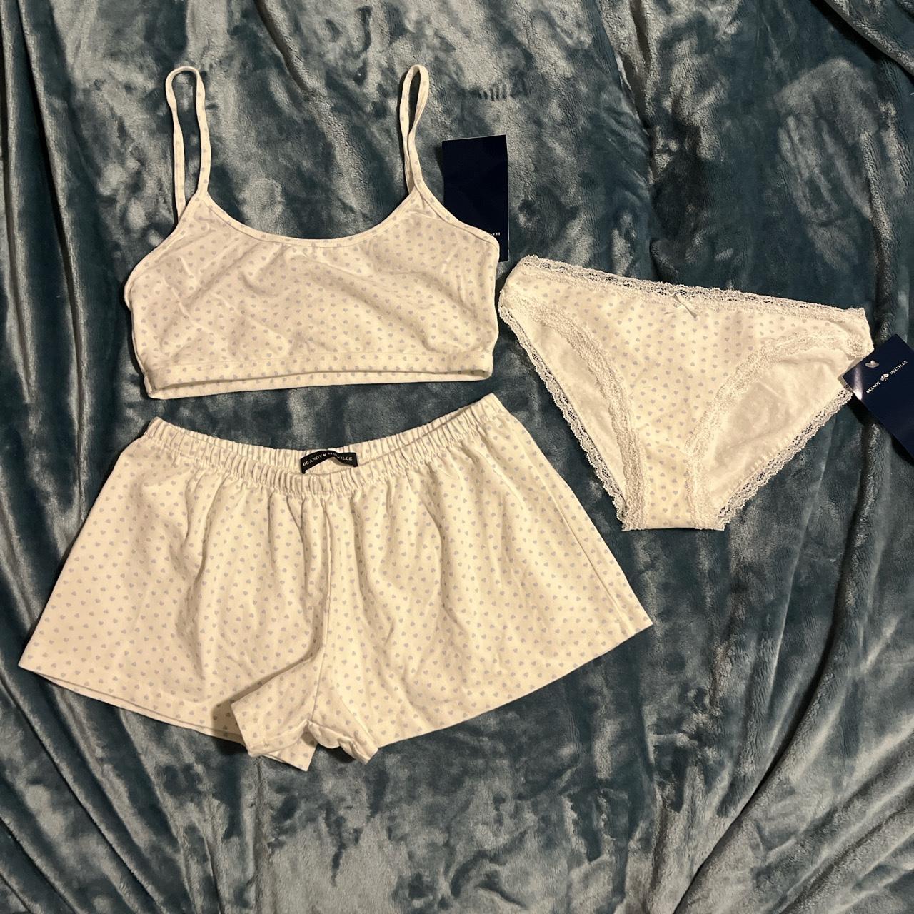 Brandy melville blue hearts pj set untouched was a... Depop