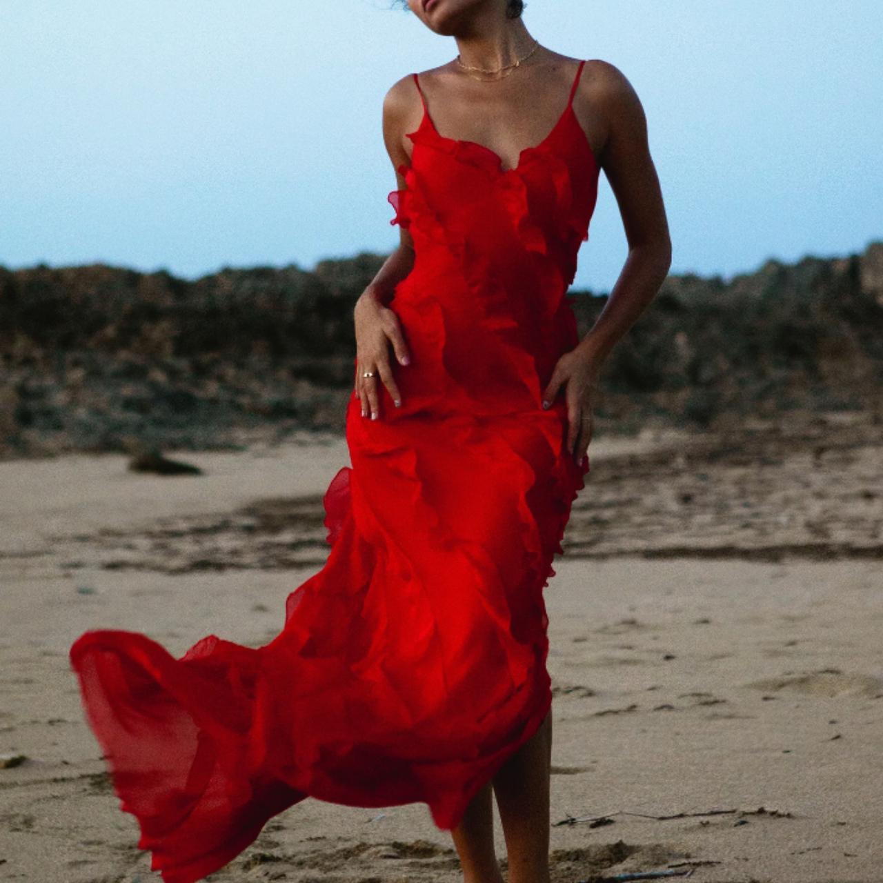 Rat and Boa Cecelia Dress Red Size Medium I am 5' 4"... Depop