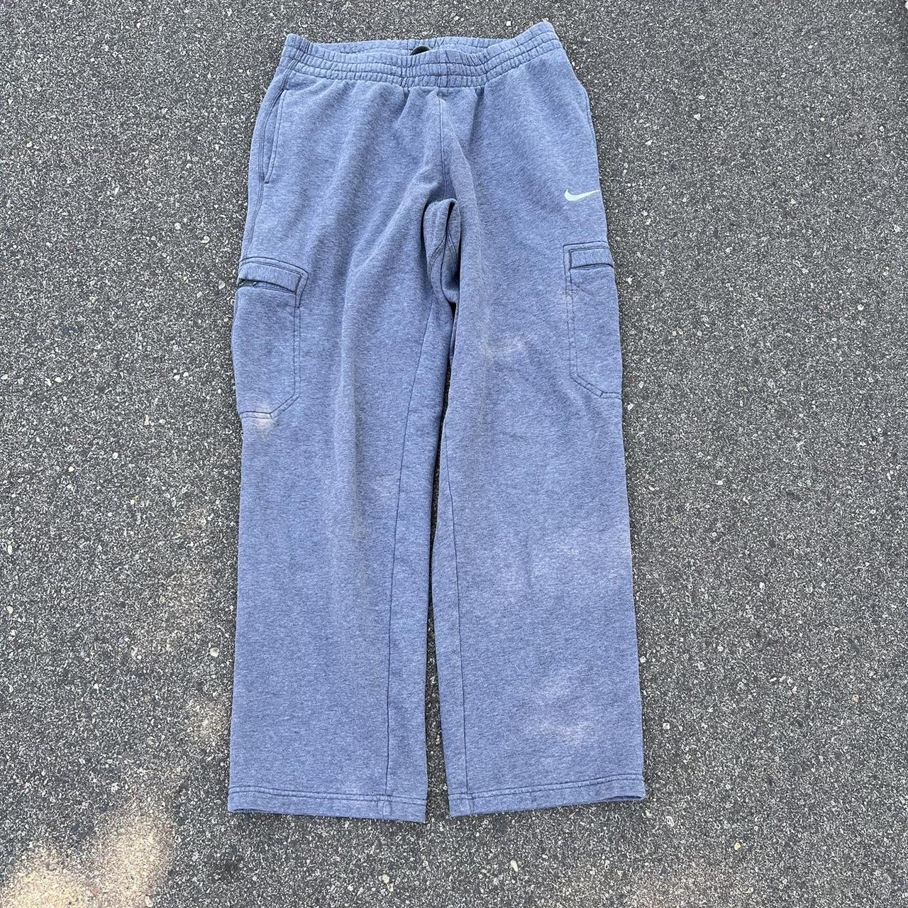 Vintage Nike cargo sweatpants grey Size... Depop