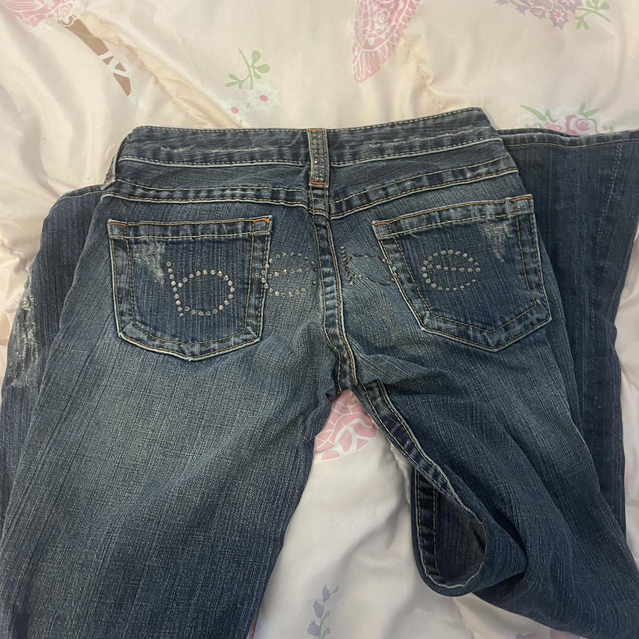 BEBE JEANS Vintage From 2000s Rinestornes Super... - Depop