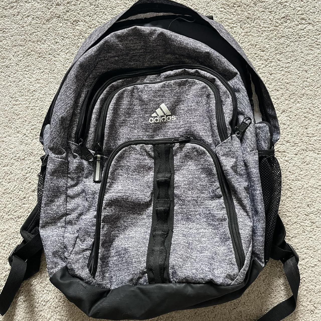 Gray and black adidas backpack - Depop