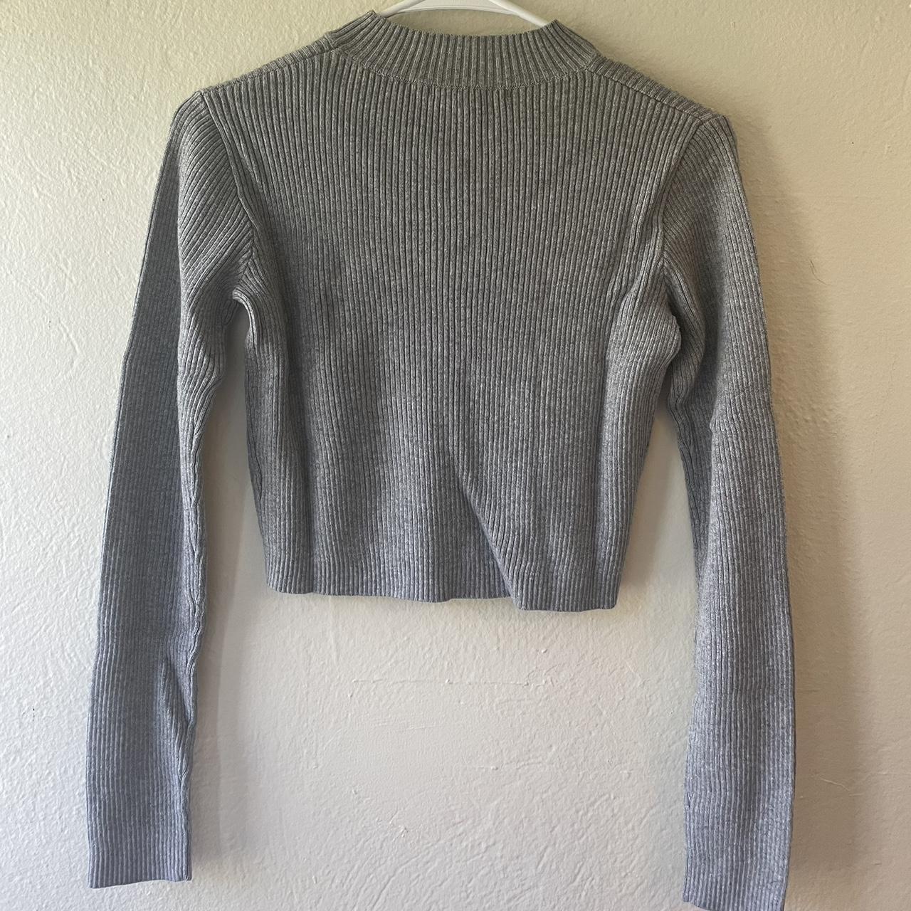 Long-sleeve grey mock-neck sweater/shirt. Only worn - Depop