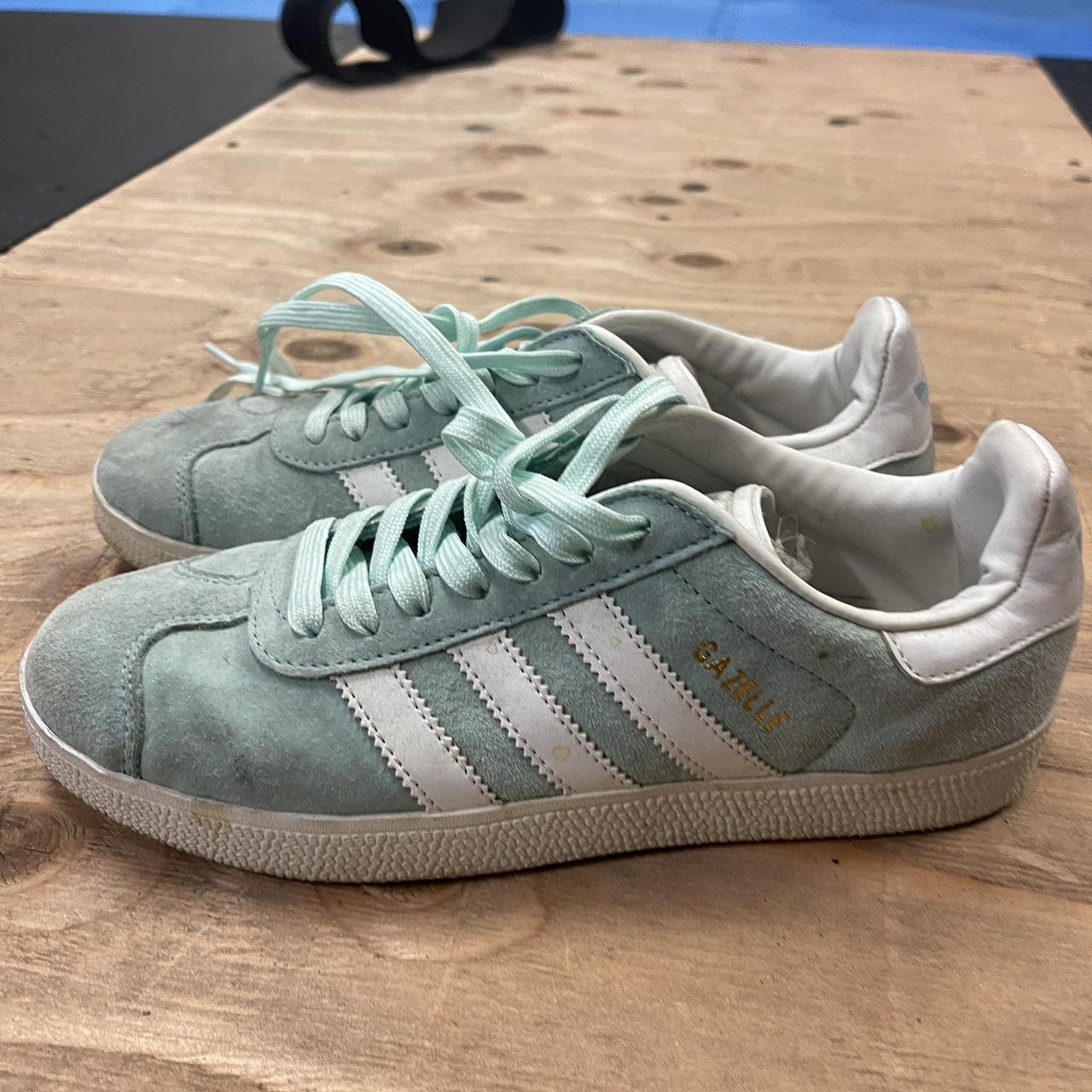 Adidas light blue teal gazelles, no flaws just dirty... Depop