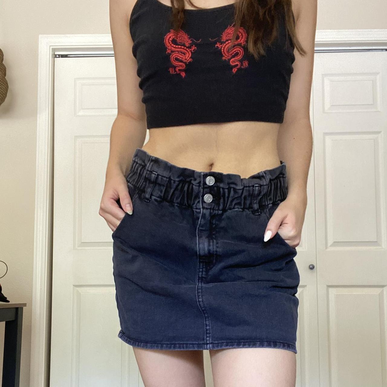 Black jean 2024 skirt pacsun