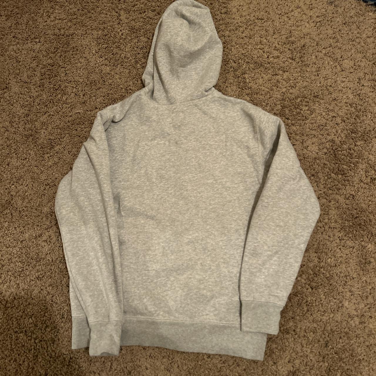 small grey zip up gap hoodie with dark dark navy,... - Depop