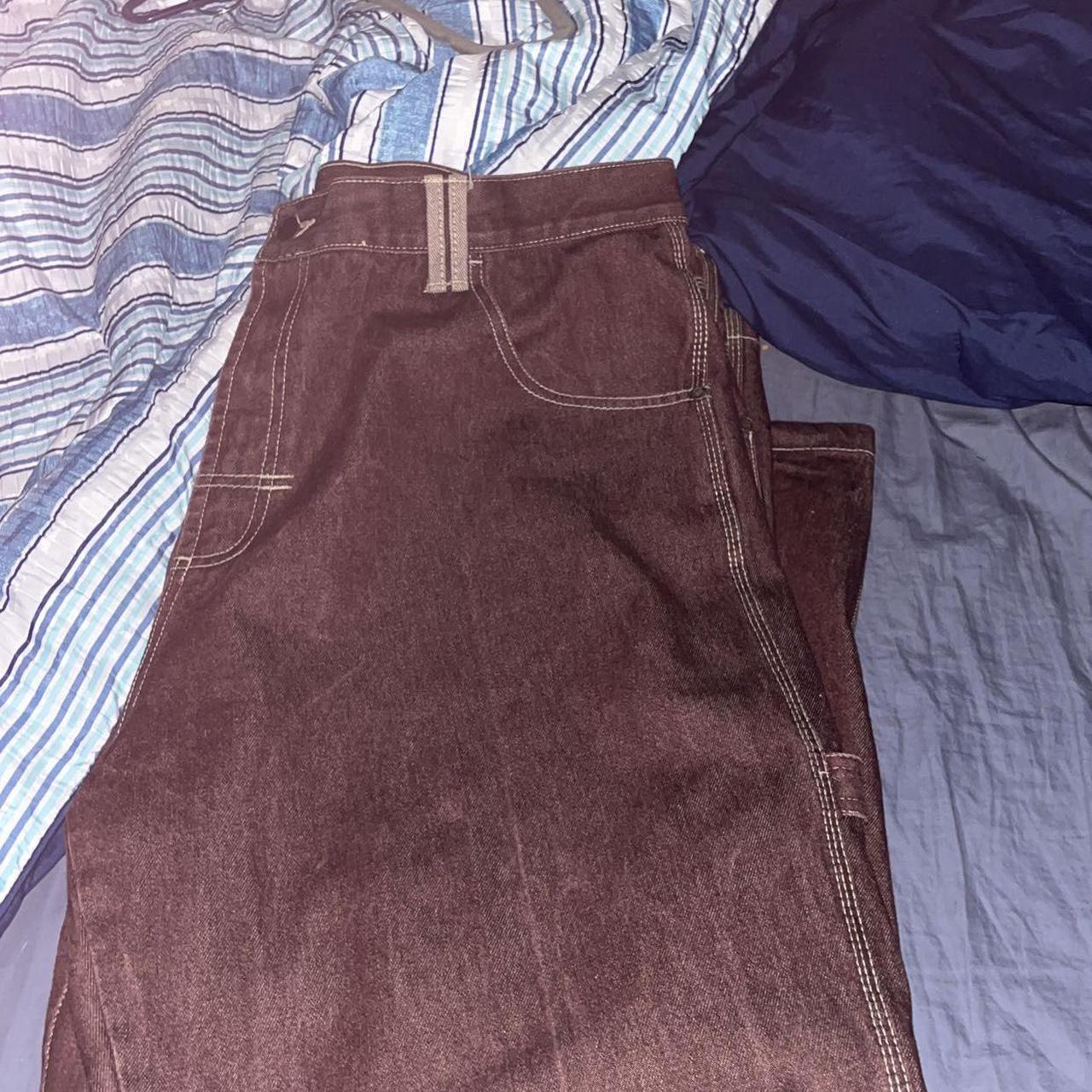 Vintage Skate Jeans Baggy Brown Denim Wide Leg... Depop