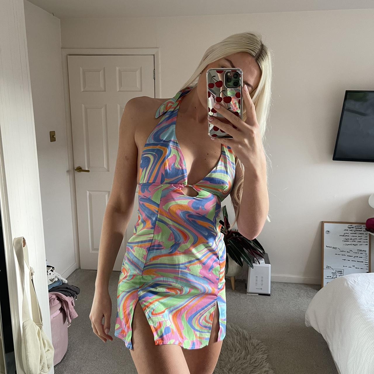 RAINBOW MARBLE SWIRL DRESS gorgeous dress new. Depop