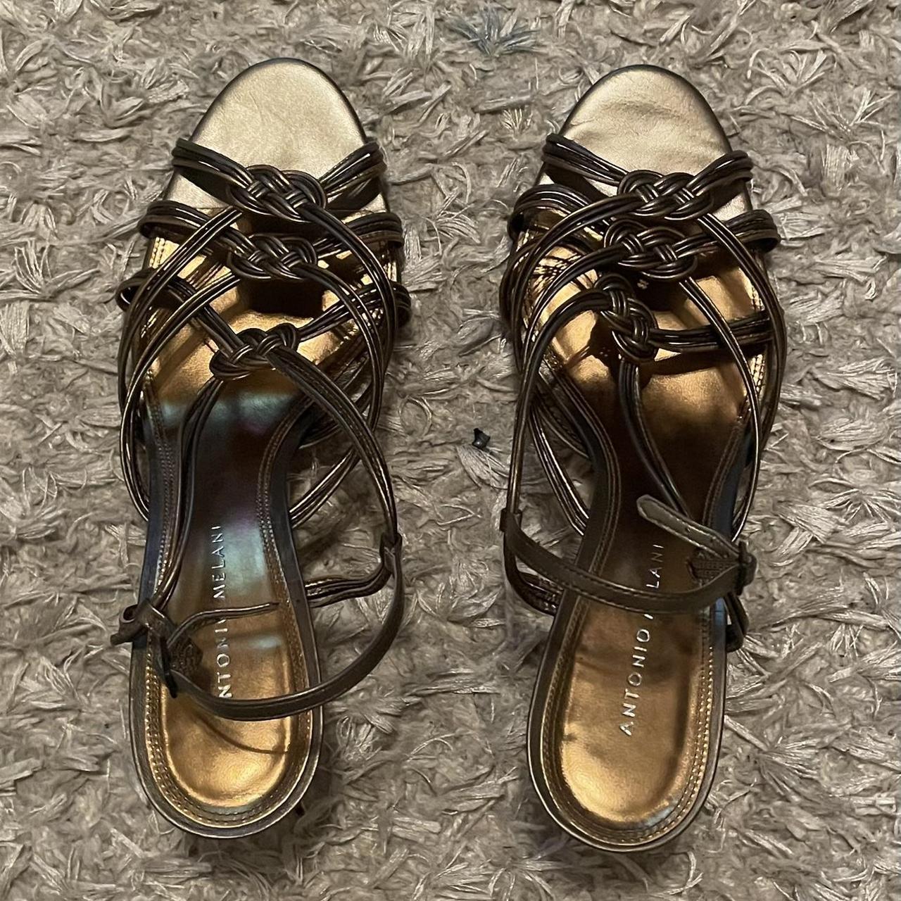Cute heel with straps, easy to walk in, size 8 1/2,... - Depop