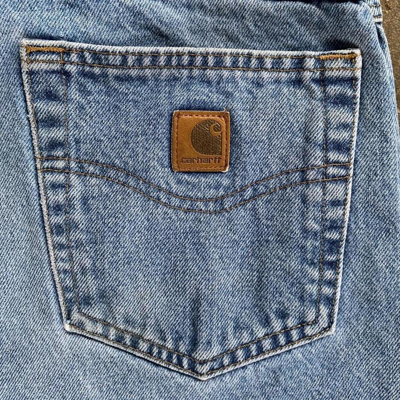 Mid 2000s 38x32 light wash relaxed fit Carhartt... - Depop
