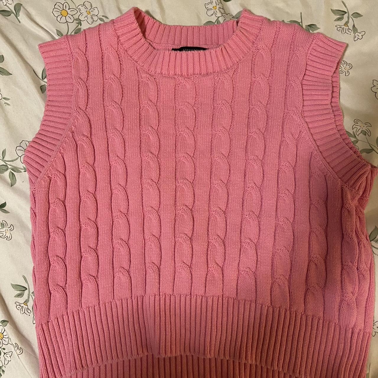 pink sweater vest from Forever 21 paid $30... - Depop