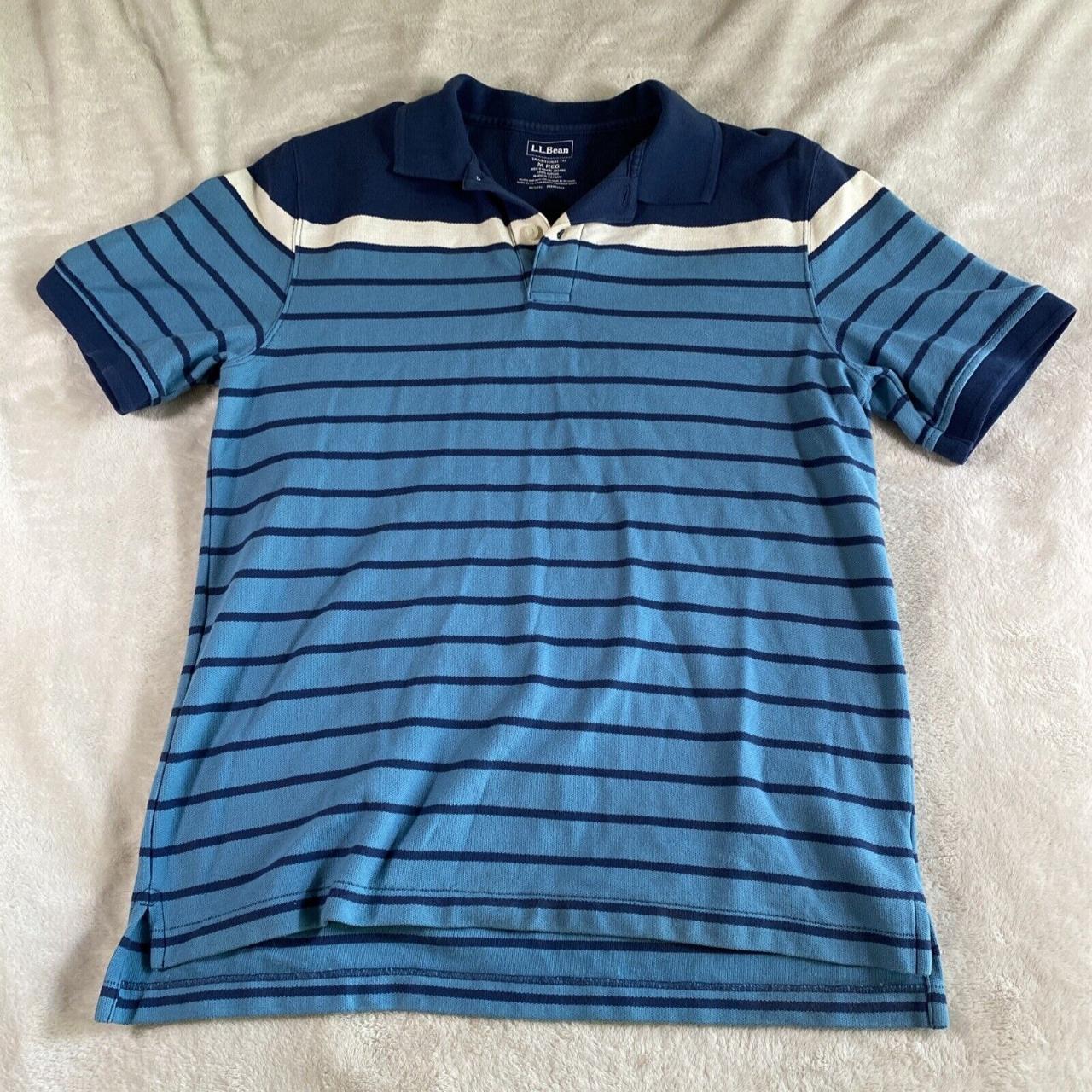 Ll bean shop blue striped polo