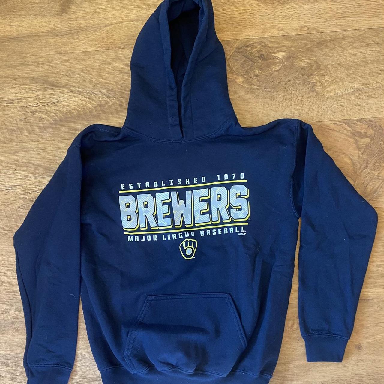 Kids large Milwaukee Brewers hoodie. - Depop