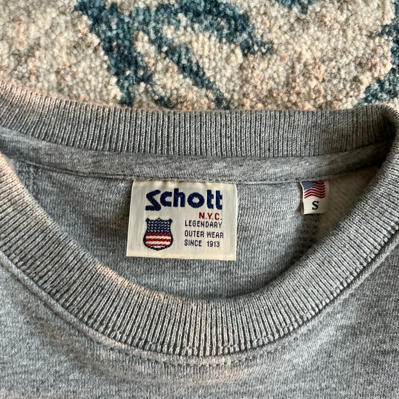 Schott Men's Grey and Blue Sweatshirt (3)