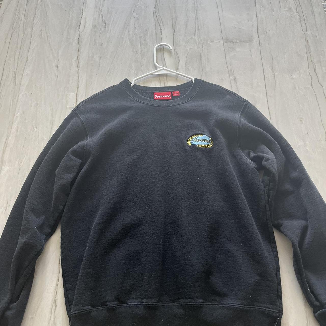 black supreme ny chain logo crewneck got in LA 2019