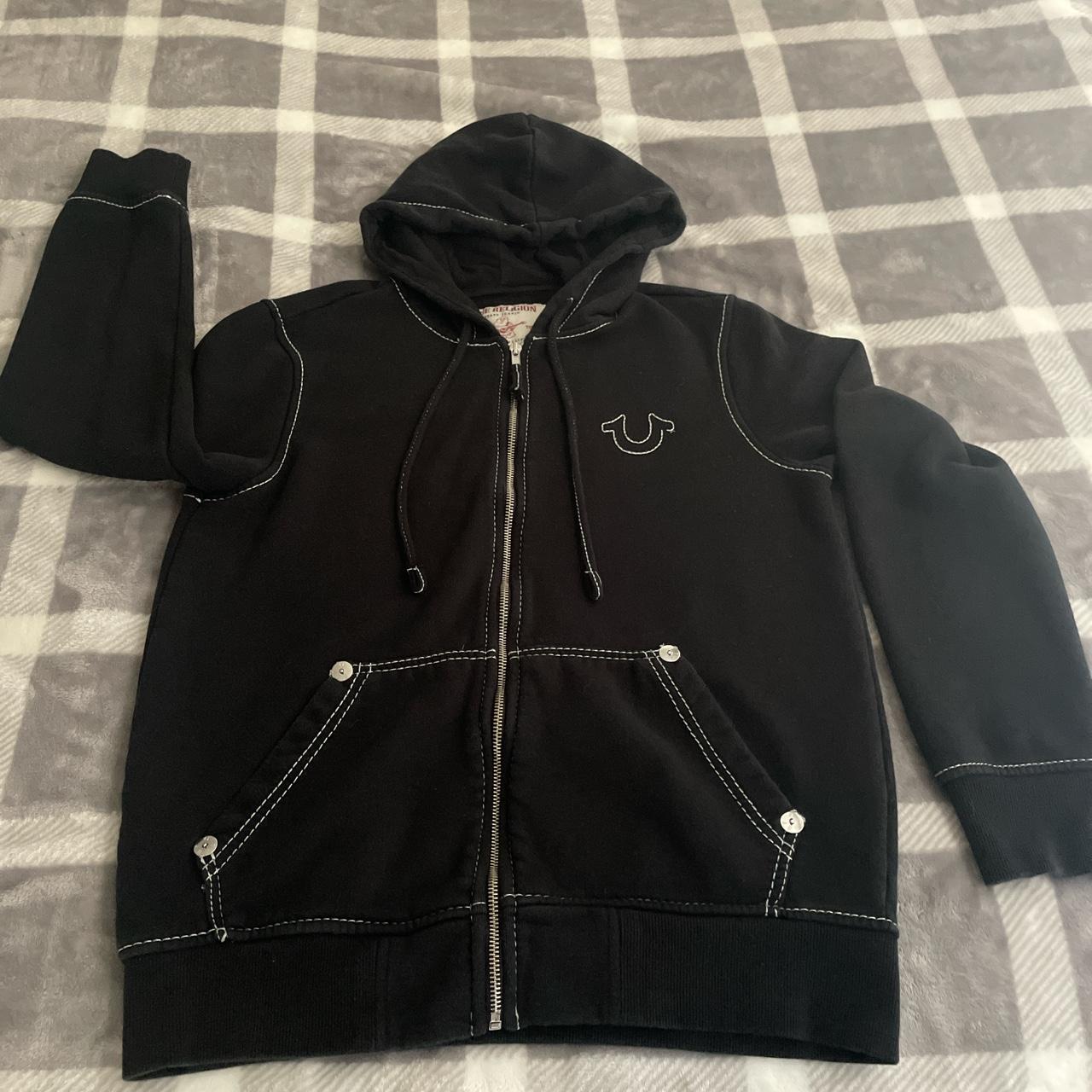 TRUE RELIGION “BIG T ZIP HOODIE” - Depop