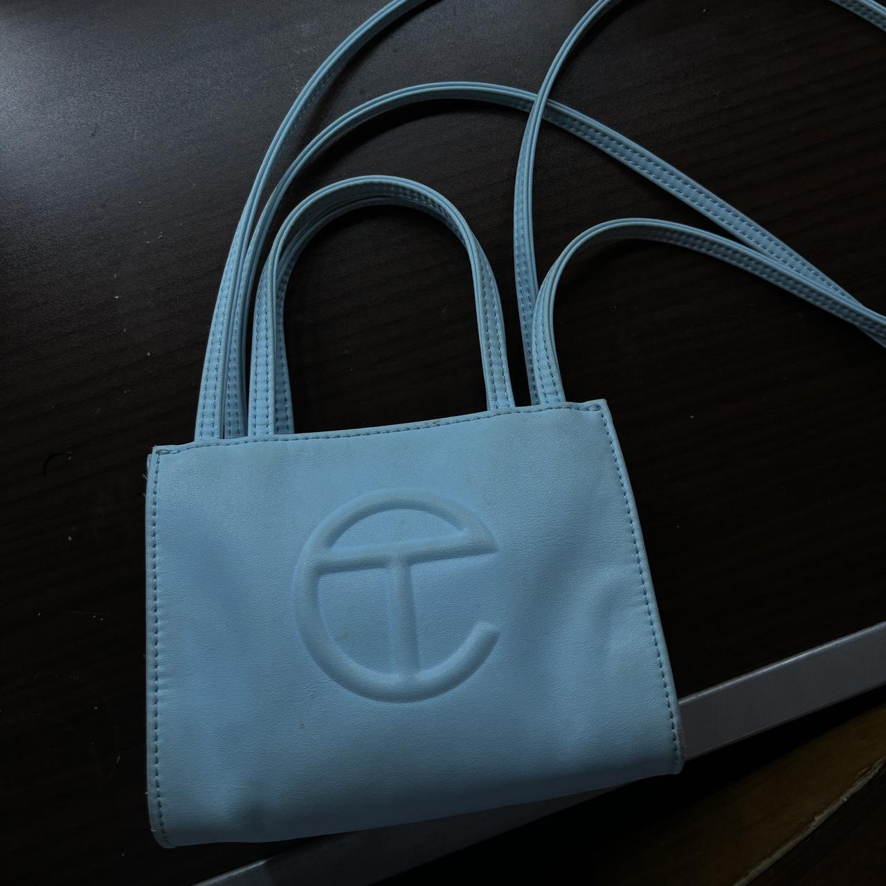 baby blue telfar crossbody bag