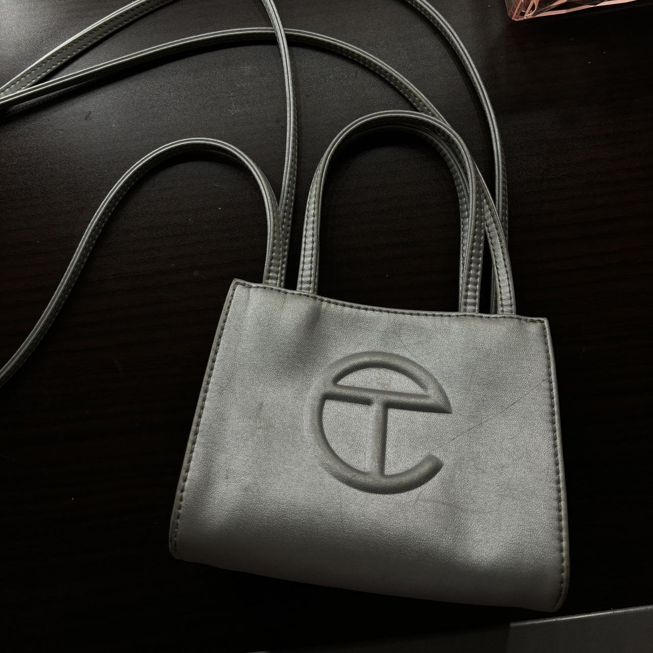 silver telfar mini bag