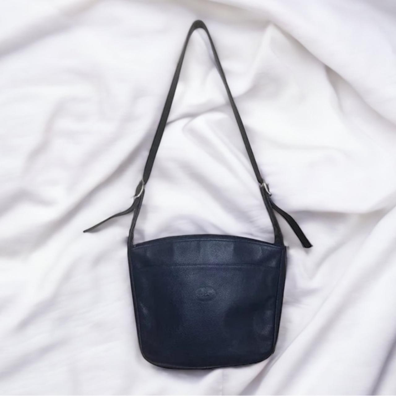 Authentic Vintage Longchamp Black Leather crossbody - Depop