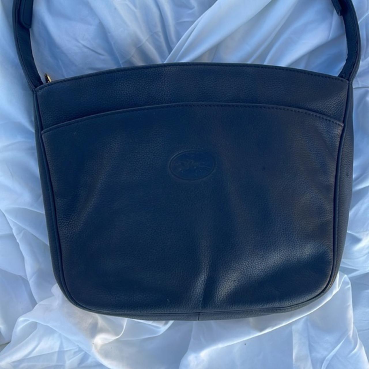 Authentic Vintage Longchamp Black Leather crossbody - Depop