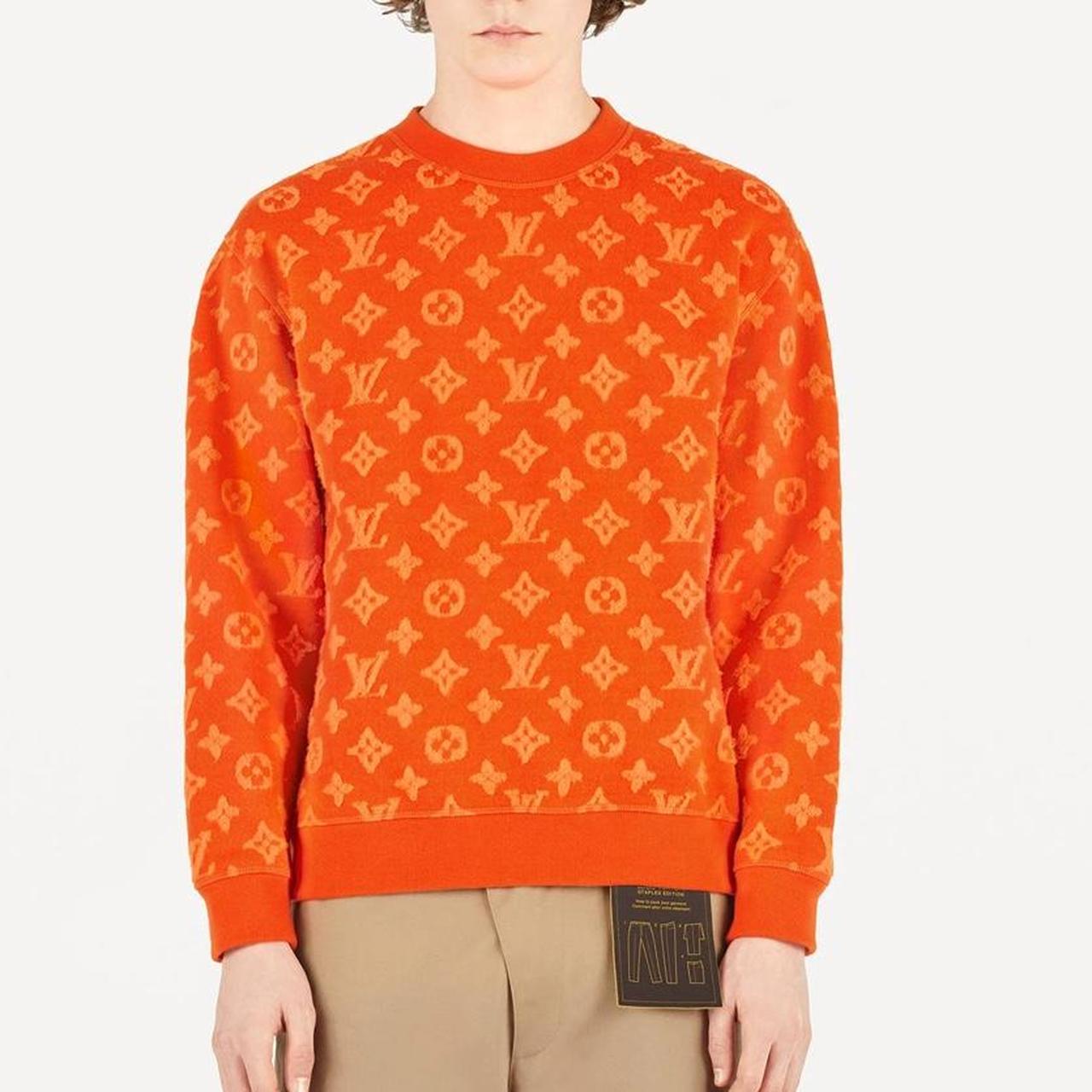 Louis Vuitton Mens Orange Monogram Crewneck Size L.... - Depop