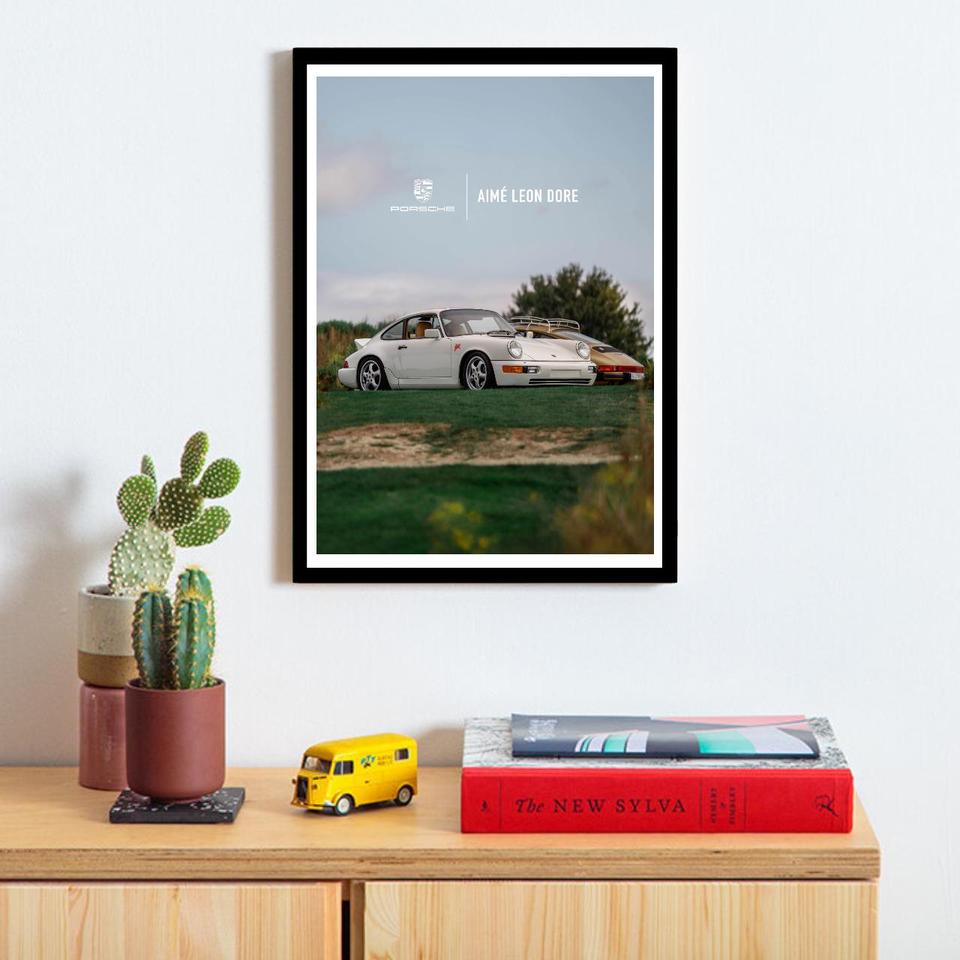 Porsche 911 x Aimé Leon Dore Framed Poster - Size: | Depop