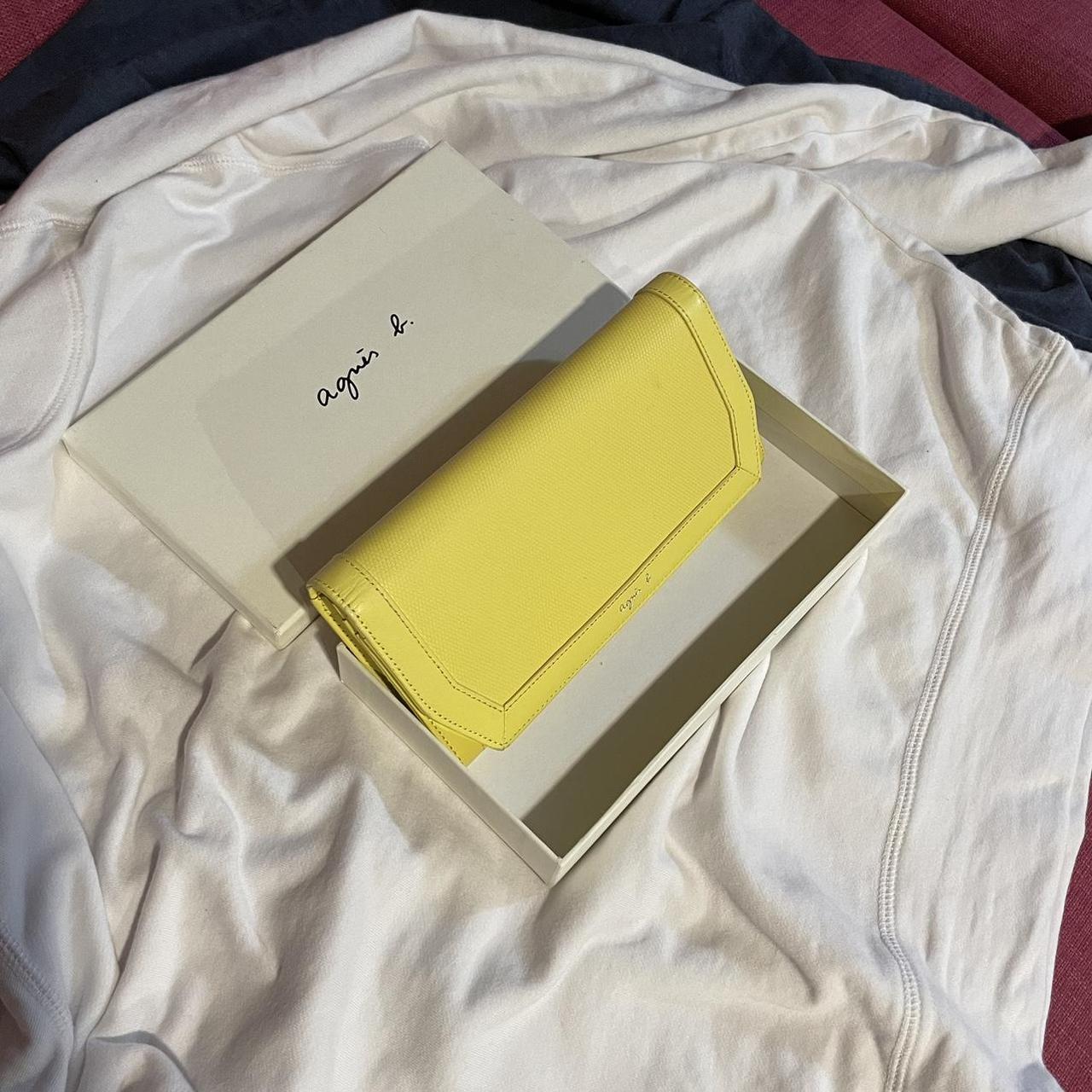 Agnes b. Leather Yellow Bifold purse - Depop