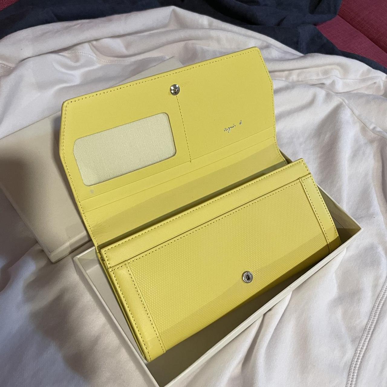 Agnes b. Leather Yellow Bifold purse Depop