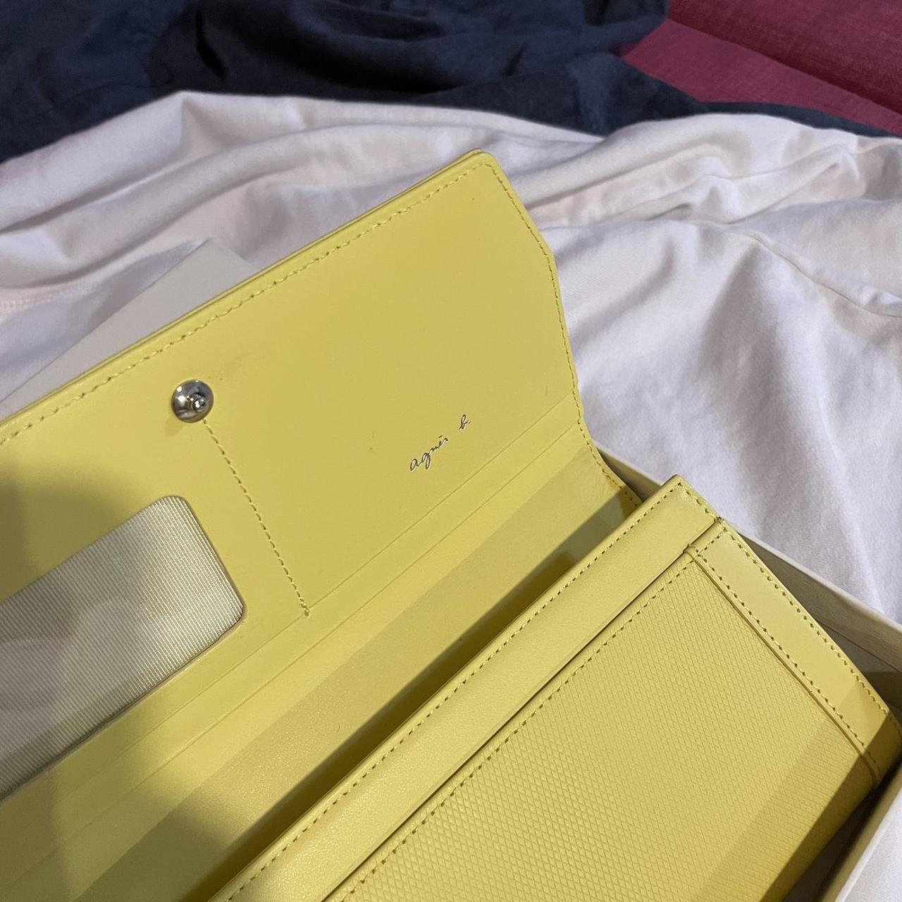 Agnes b. Leather Yellow Bifold purse Depop
