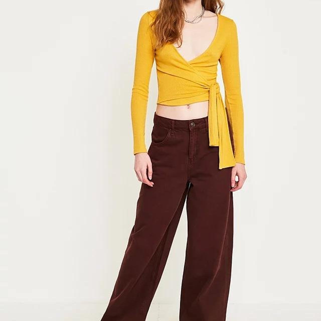 Free shipping! Urban outfitters mustard yellow wrap... Depop