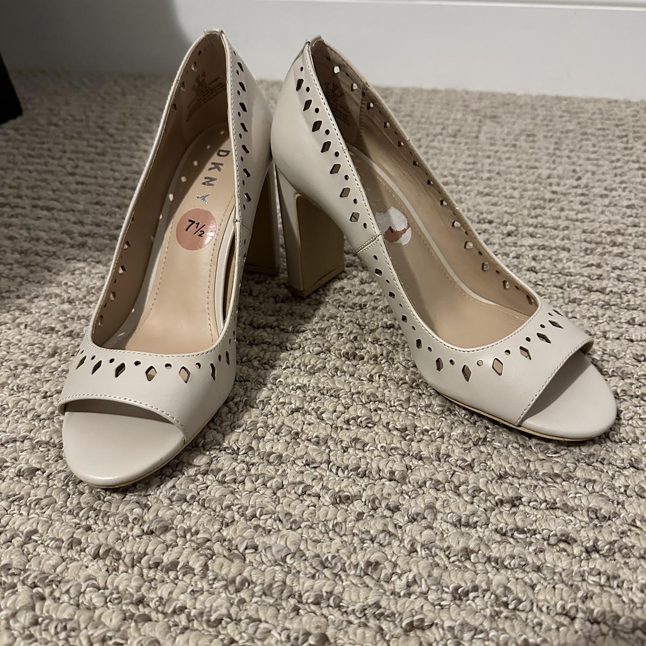 dkny white heels