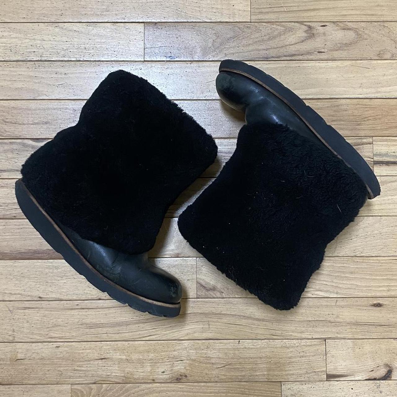 leg warmer uggs black ugg slippers furry sides... Depop