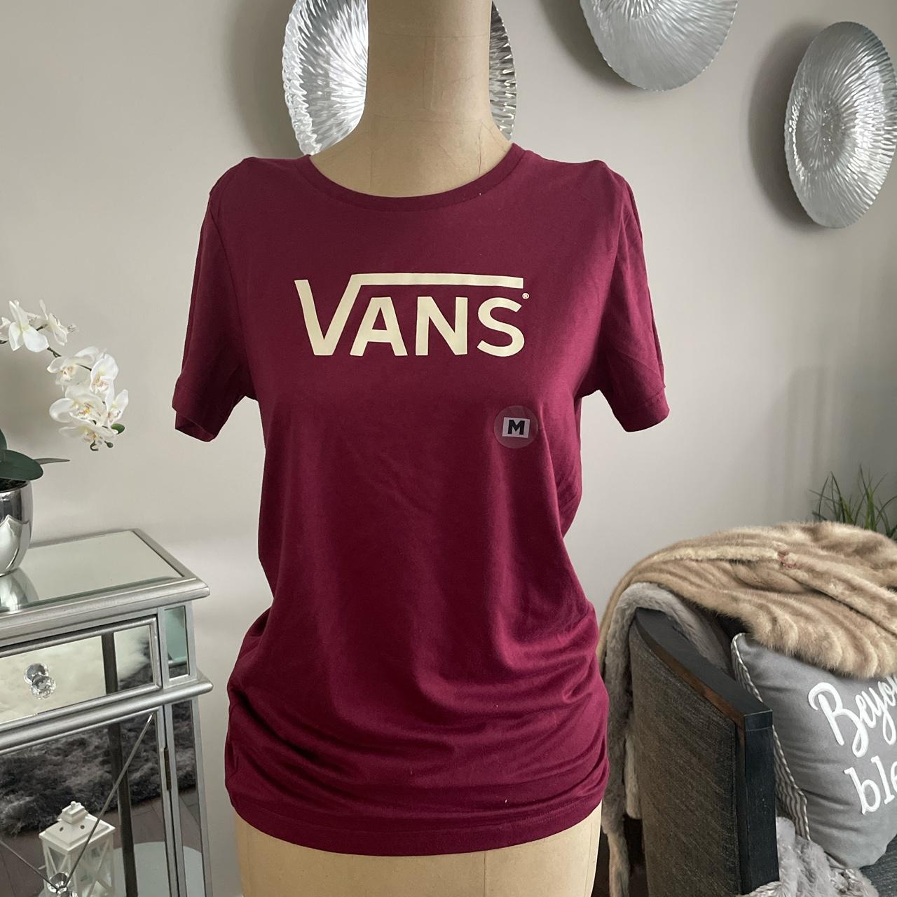 Burgundy vans hot sale shirt womens