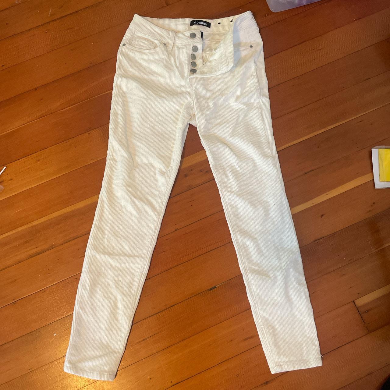 D jeans. White corduroy jeans. Super comfy just a... - Depop